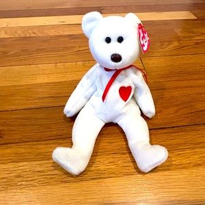 RARE VINTAGE TY BEANIE BABY BEAR “Valentino” 🐻
